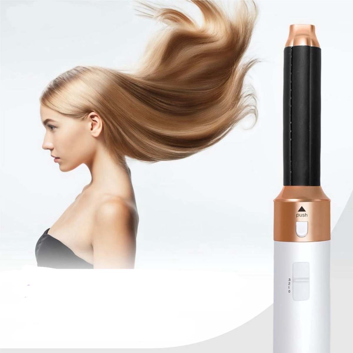 Glamoureuze Fineza Multistyler V4: 5-in-1 Haarstyling Innovatie in Chique Wit & Goud - Voor Elke Stijl, Elke Dag!