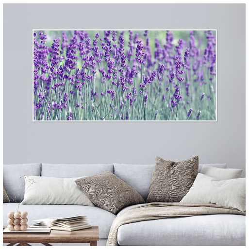 Set van 2 Luxe Posters met Close-up van Wilde Paarse Lavendels, 80x40cm, van Hoogwaardig Papier - Perfecte Wanddecoratie voor Slaapkamer, Woonkamer, Kinderkamer en Kantoor, Voegt Kleur en Natuurschoon Toe aan Elke Ruimte