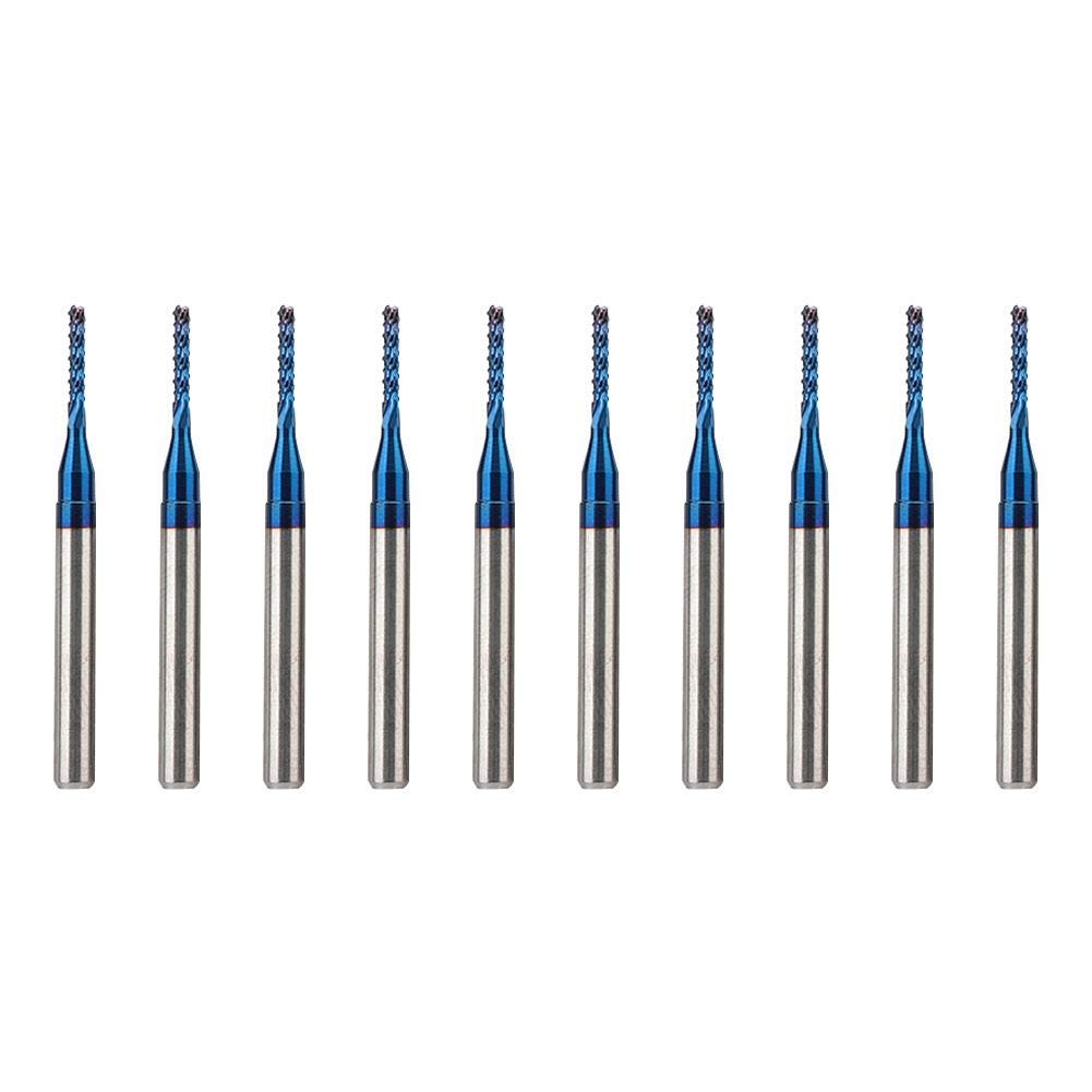10 - Stuk Hardmetalen Frees Set Blauwe Maïs Snijder CNC PCB Gravure Freesmachine Gereedschap (1.4 mm) - Hoogwaardige hardmetalen frezen voor nauwkeurig CNC-bewerken, geschikt voor PCB-gravure en precisiefrezen, met een diameter van 1.4 mm
