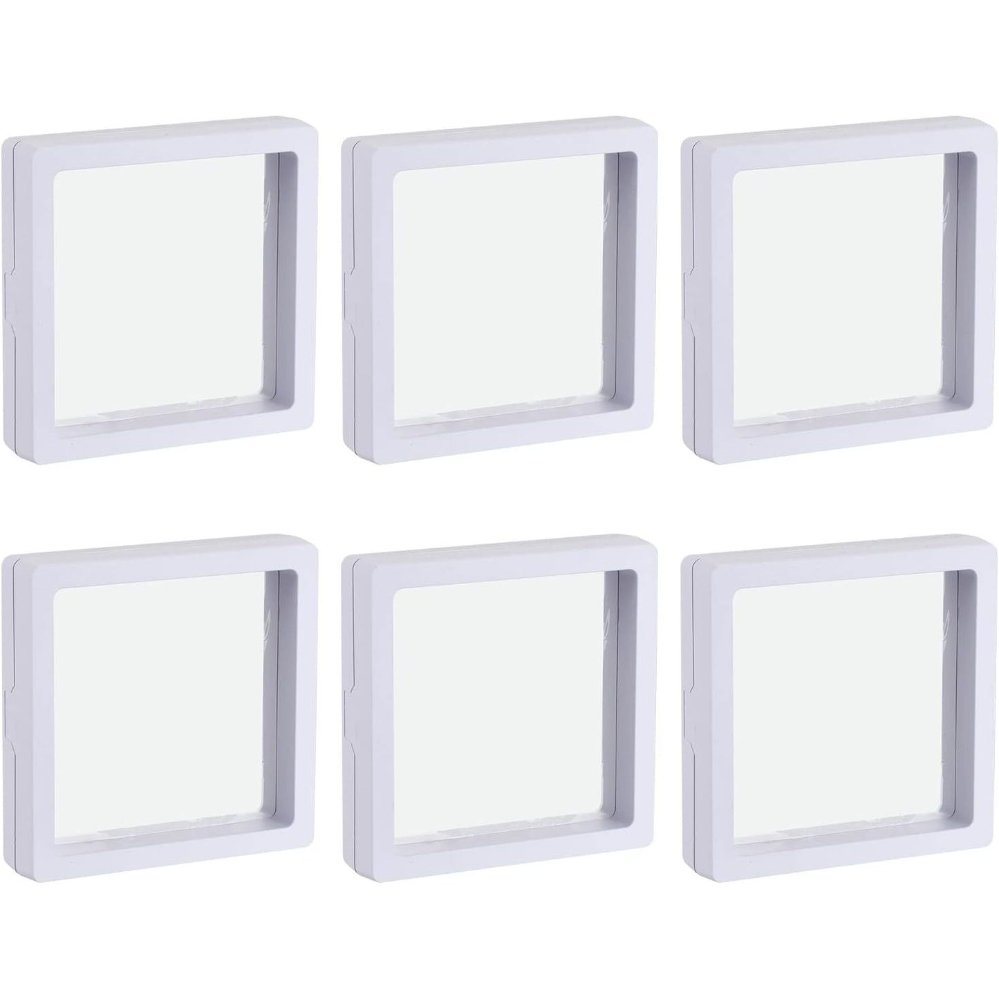 9 Stuks - 3D Sieraden Display Box - Witte Vierkante Zwevende Displayhouder - 9 x 9 x 2 cm - Geschikt voor Ringen, Kettingen, Armbanden, Munten en Meer