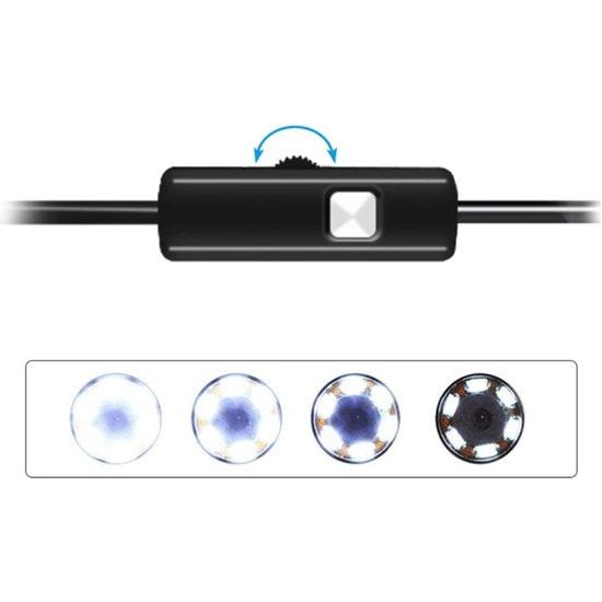 USB Endoscoop - 2 Meter - Inspectiecamera - Waterdicht IP67 - Ø5.5 mm - Met 6 Verstelbare LED Lampen - Compatibel met Android en Windows XP/7/8/9/10 - Voor Onderhoud en Reparatie