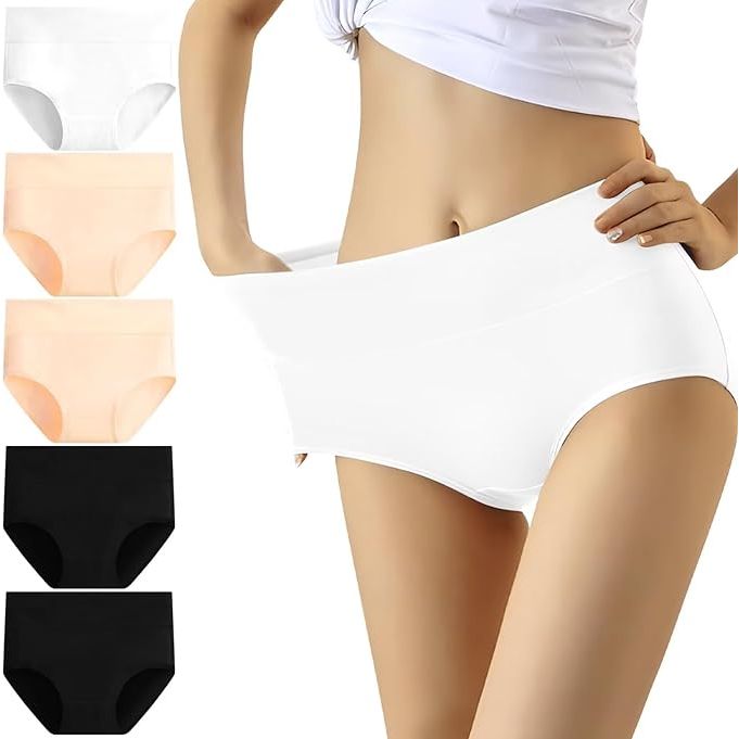 Dames Hoge Taille Katoenen Slips - Buikvlak Stretch - Geschikt voor Dagelijks Gebruik & Postpartum - 5 Pack