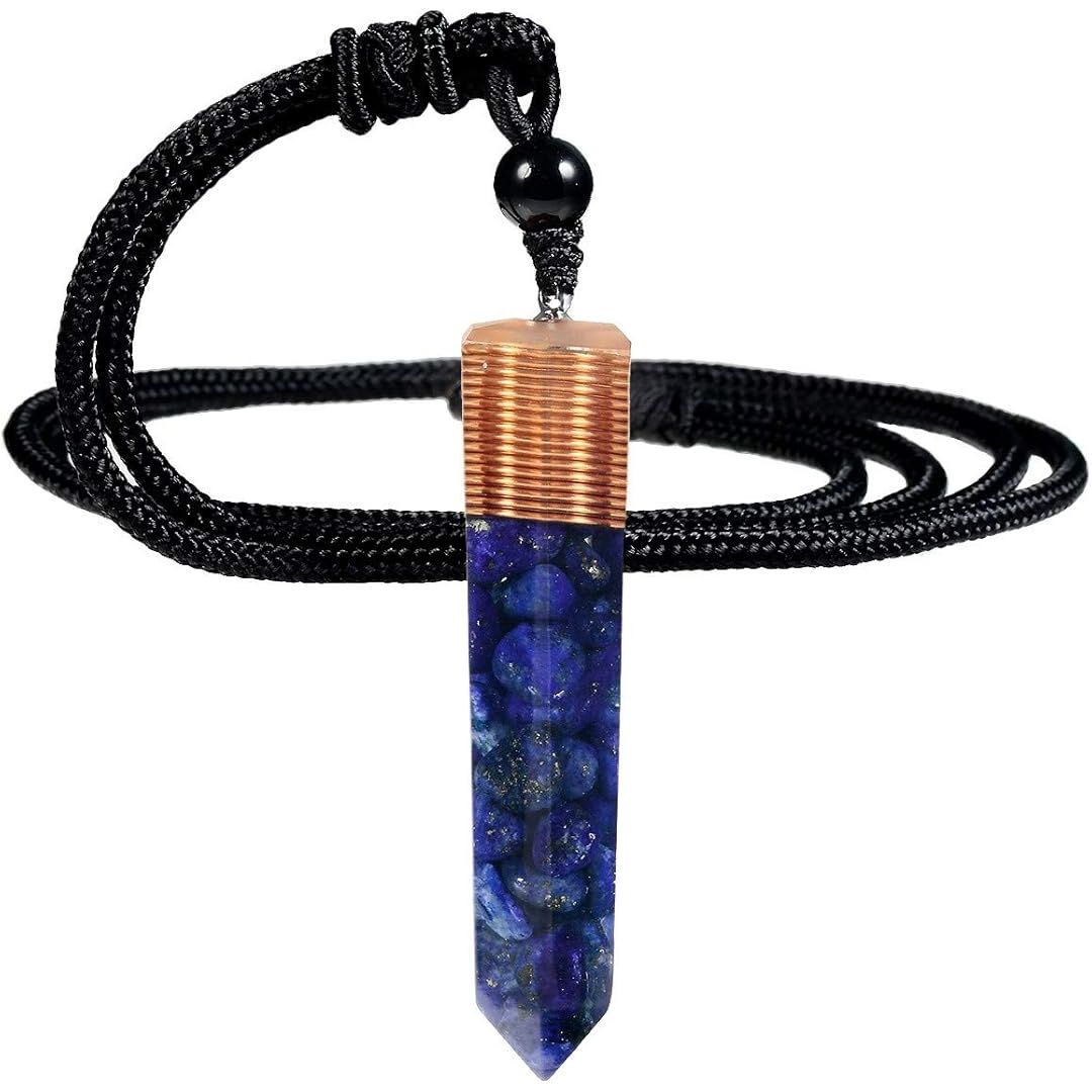 Nupuyai Orgone Kristal Hanger Ketting - Hexagon Healing Crystal Point Pendant met Verstelbaar Koord - Edelsteen Ketting voor Dames en Heren - Spiraal Wire Wrap Chakra Steen Sieraad 18-24 Inch Peridot Design