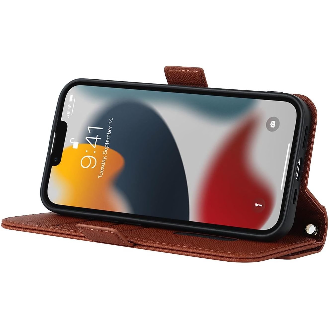 Multifunctionele Crossbody Lanyard Wallet Leather Case met Card Slots en Mirror voor Volledige Bescherming - Bruin - Compatibel met iPhone XR - Stijlvolle en Praktische Oplossing voor Draagbaarheid en Veiligheid