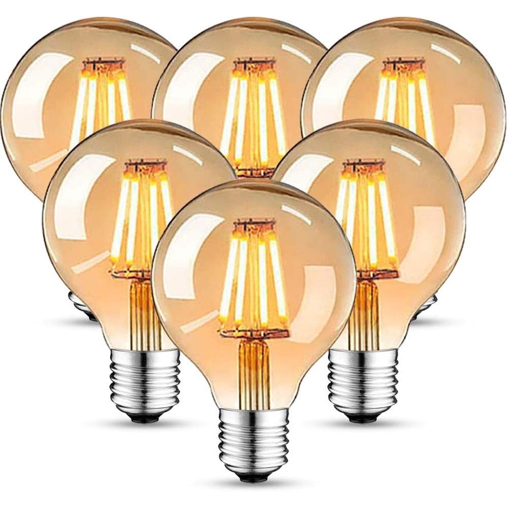 LED-Lampen-Retro-Design - Lumen-Energieklasse D-Nostalgische-Verlichting-Ideaal-voor-Huis-Hotel-Bar-6 Stuks -Warm Wit - 4W