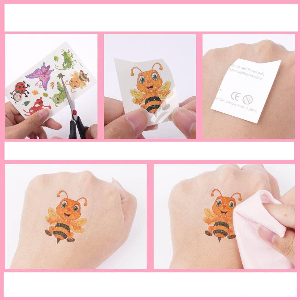 Tijdelijke tatoeages voor kinderen - Waterdichte tatoeages voor meisjes, - DIY - Verjaardagsfeestje voor kinderen - 10 Vellen