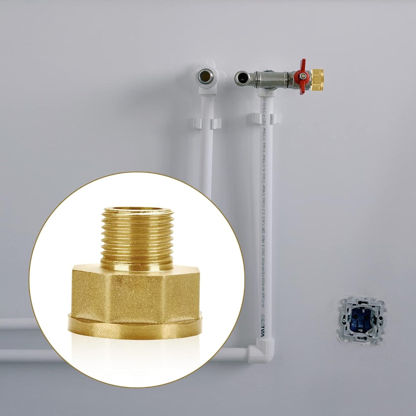 2 Stuks -Messing Verloopstukken 1/2 Inch naar 3/4 Inch - Met Duidelijke Schroefdraad en Afdichtring - Inclusief Transparante Doos - Geschikt voor Diverse Leidingsystemen