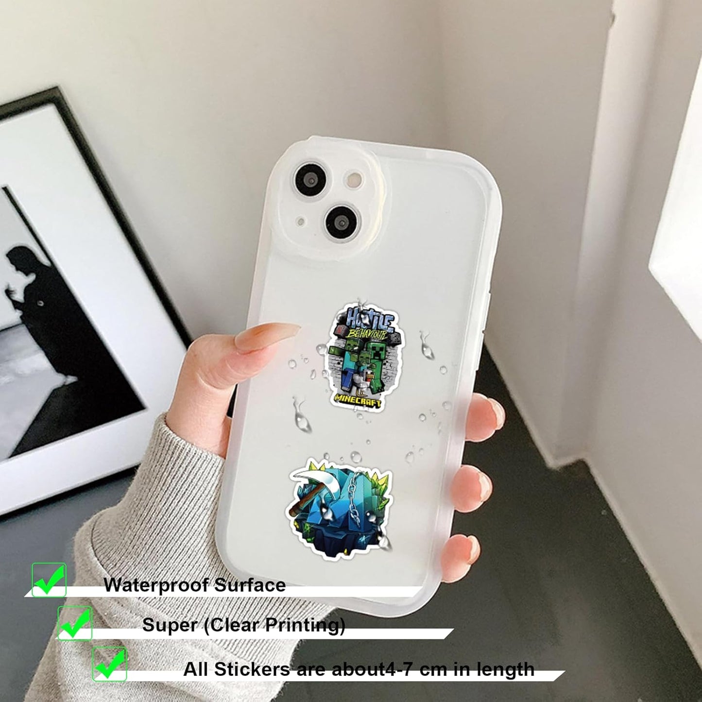 Minecraft Stickerset – 100 Stuks – Waterproof Stickers – Voor Laptop, Skateboard, Gitaar, Koffer, Waterfles en Telefoon – Geschikt Voor Kinderen en Fans van Videogames