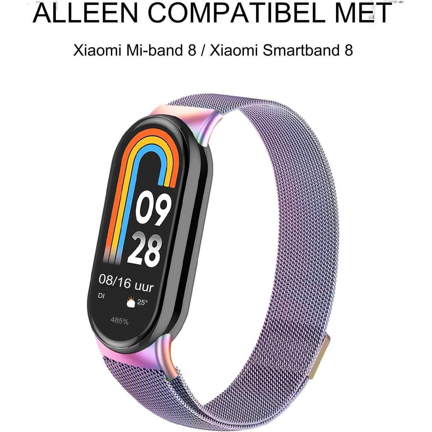 Roestvrij Stalen Polsband Vervangingsbandje - Voor Xiaomi Mi Band 8 - Hoogwaardig Metaal - Duurzaam en Stijlvol - Verstelbare Sluiting - Comfortabel en Ademend - Geschikt voor Dagelijks Gebruik - Elegant en Functioneel - Universele Pasvorm