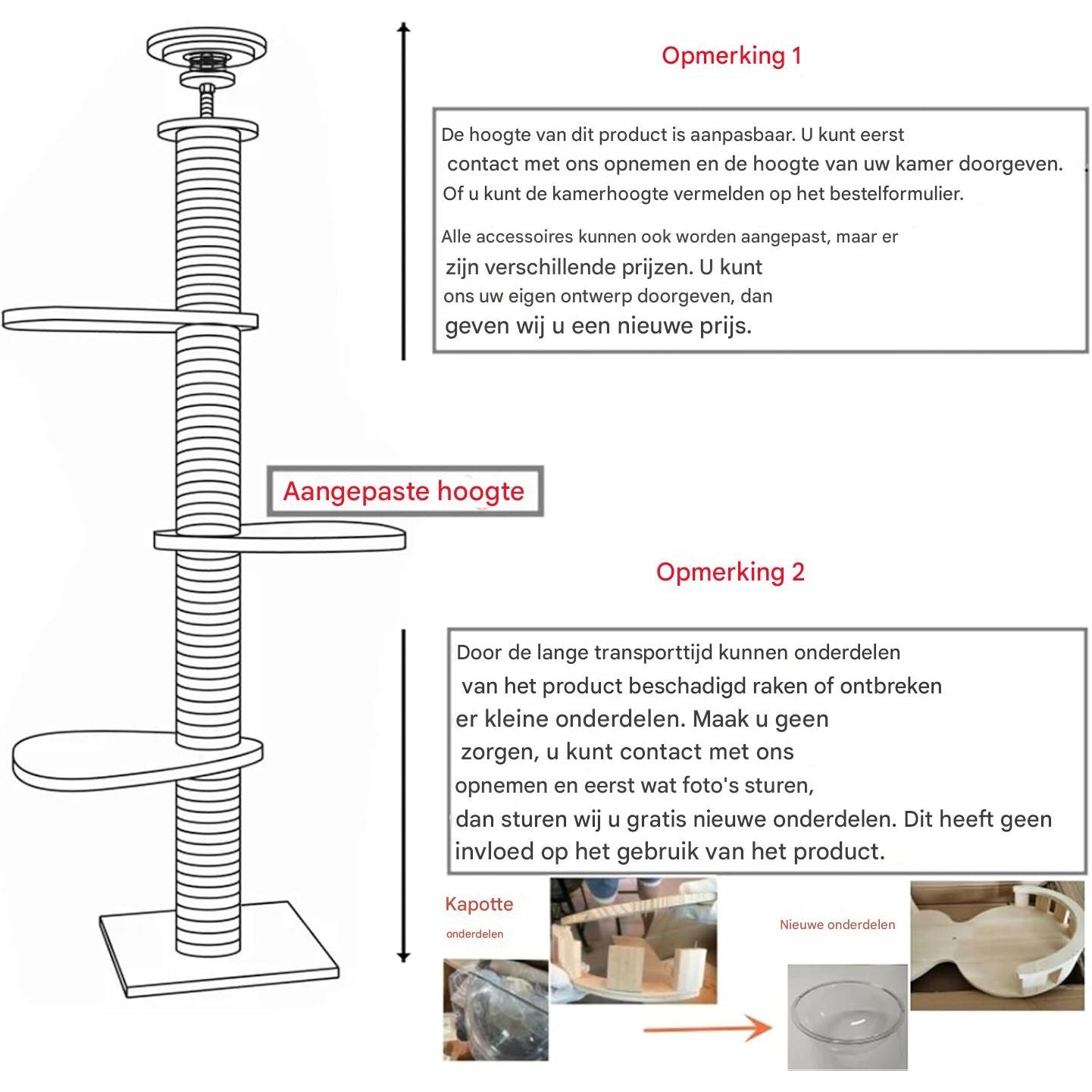 RUYICZB Kattenklimtoren van Vloer tot Plafond – Verstelbare Hoogte 255-265 cm (100-104 Inch), Luxe Kattenboom met Kattenhuis, Hangmat, Krabpalen en Speelplateaus – Ruimtebesparende Klimboom voor Binnenkatten