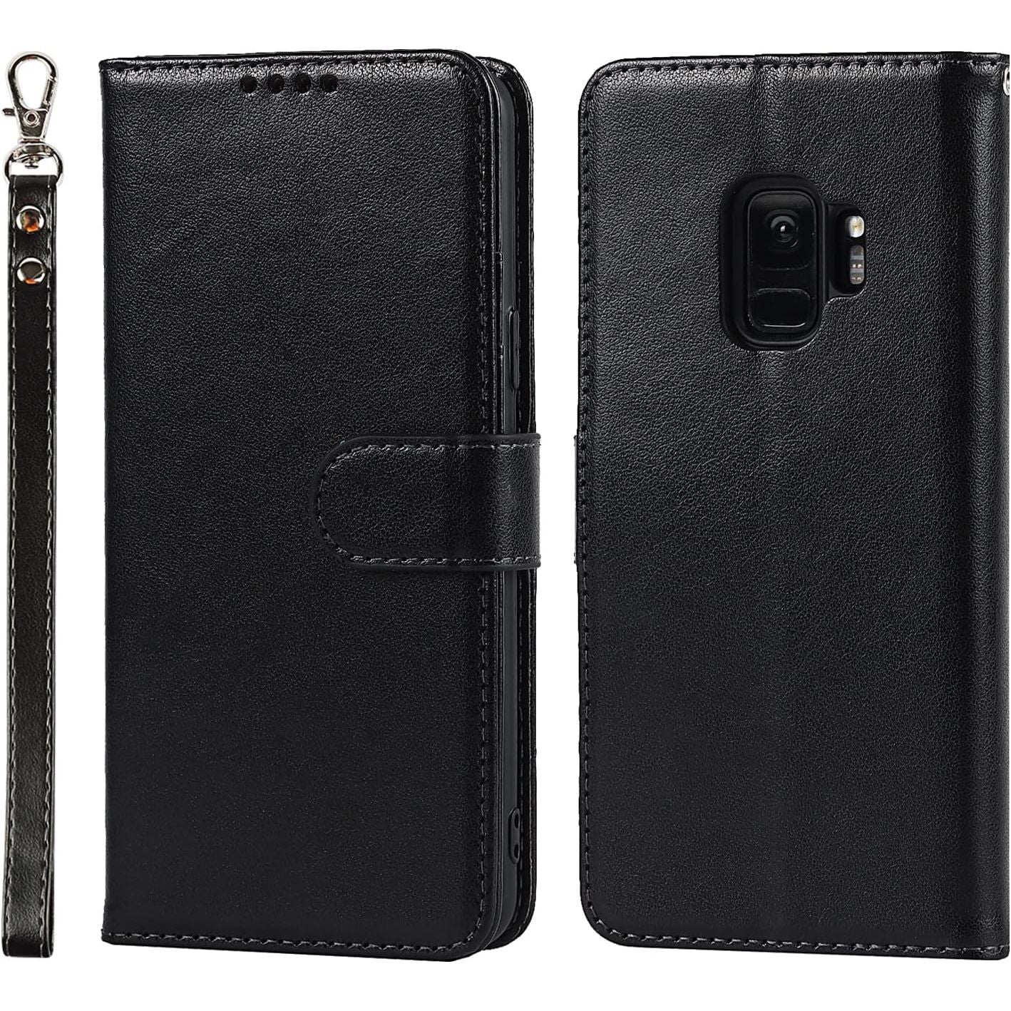 Hoesje voor Samsung Galaxy S9 - Portemonnee hoesje voor Samsung Galaxy S9 - Case met kaartsleuven, standaard en magnetische sluiting - Beschermende PU leren flip cover met schokbestendige TPU - Polsbandje - Lichtbruin