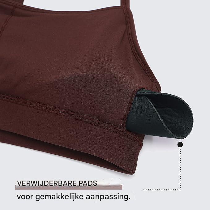 CRZ YOGA - Vrouwen Low Impact Sport BH - Maat M - Butterluxe Collectie - Y-Racer Back - Spaghetti Bandjes - Gewatteerd met Verwijderbare Pads - Ultiem Zacht en Ademend - Voor Yoga en Lichte Workouts