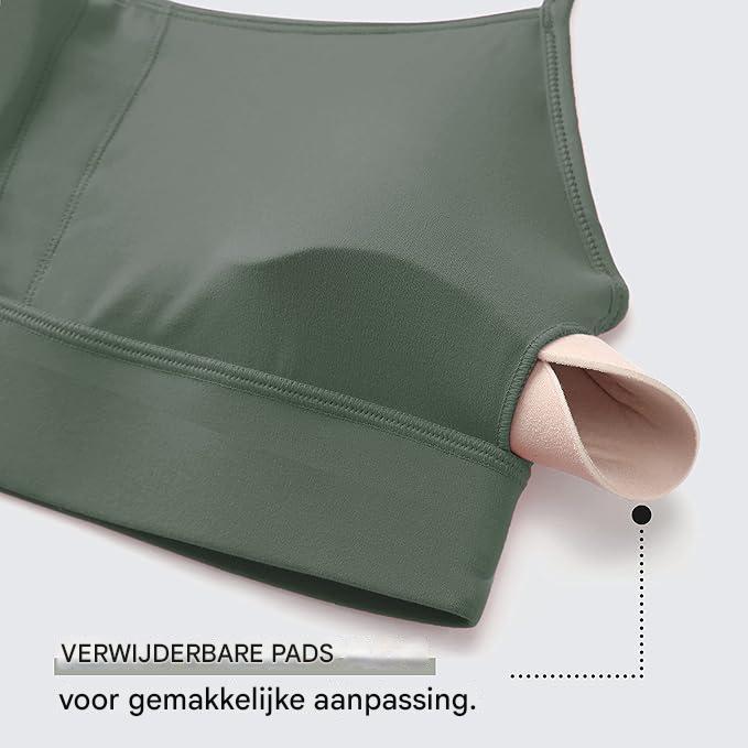 CRZ YOGA - Butterleuxe Vrouwen Longline Sport BH - Zonder Beugel - Racerback - Spaghettibandjes - Ultra Zachte Compressie - Ademend en Lichtgewicht - Voor Yoga Pilates en Fitness
