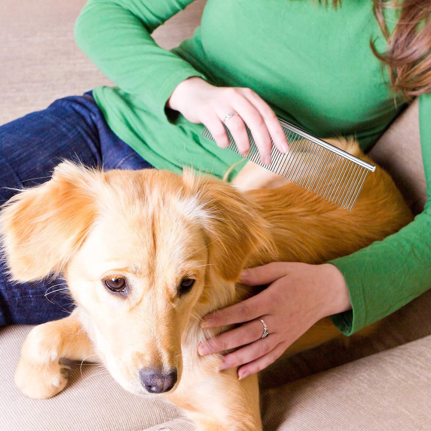 6-in-1- RVS Huisdierenverzorgingskam - Stevige Roestvrijstalen Dieren Kam voor Klitvrije Vacht - Ideaal voor Honden en Katten - Stimuleert Huid & Haarzakjes - Complete Verzorgingsset voor een Stralende Vacht