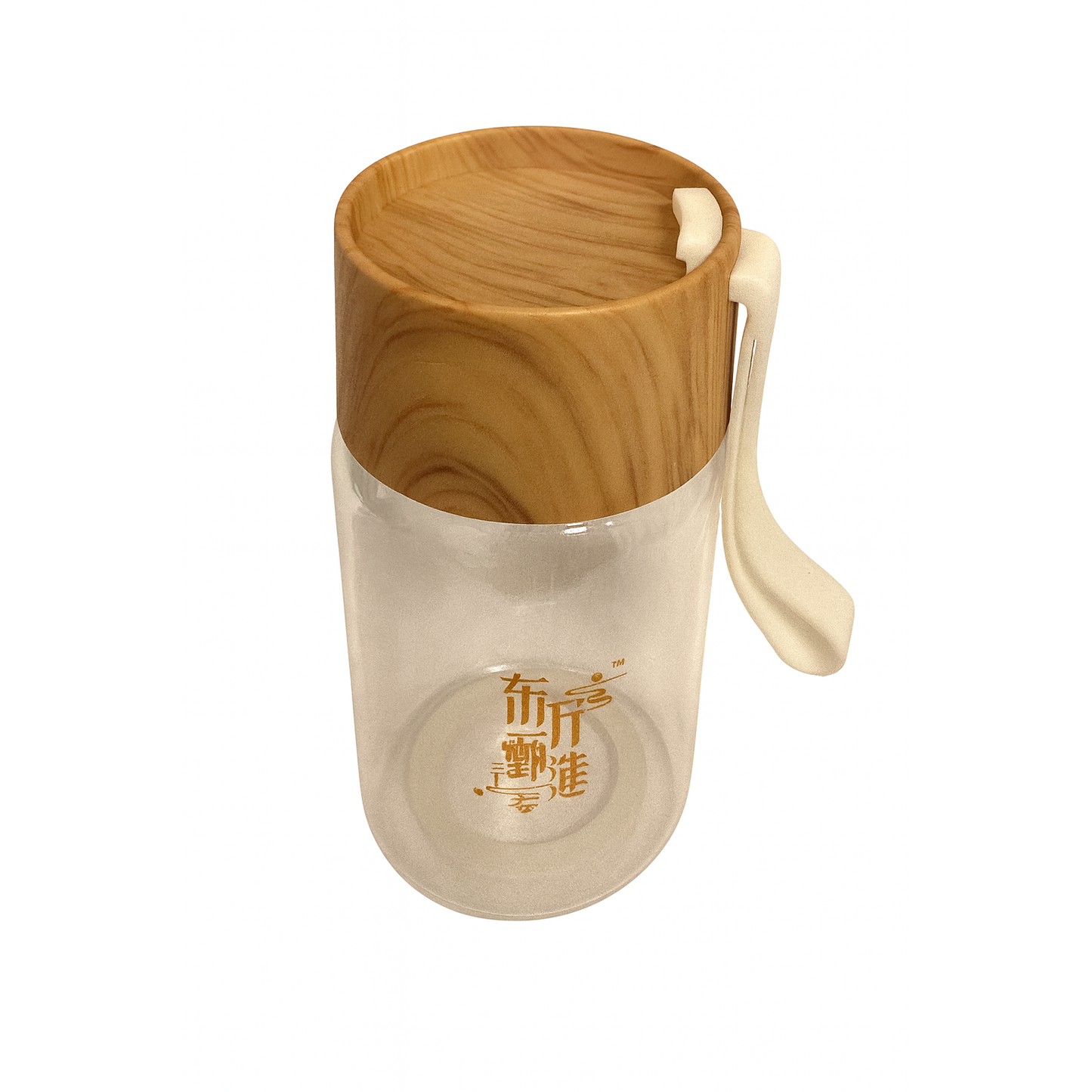Glazen Theefles – Drinkfles met Houten Dop – Draagbaar – 200 ml – Voor Thee, Koffie en Dranken