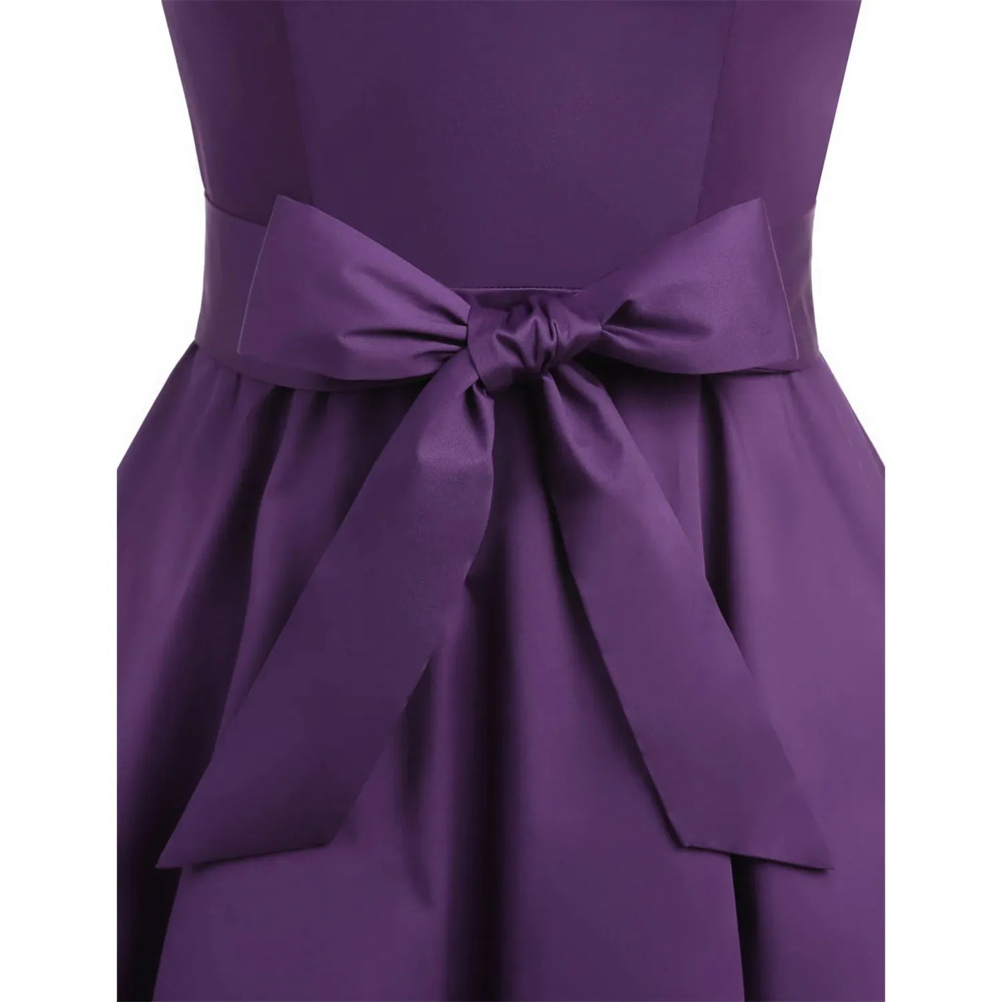 Vintage Jaren 50 Jurk – Maat 3XL - Cap Mouwtjes – Knie-lengte Swing Dress – Flared Cirkelrok – 90% Katoen – Retro Audrey Hepburn Stijl – Paars – Voor Rockabilly, Cocktail, Themafeest of Cosplay