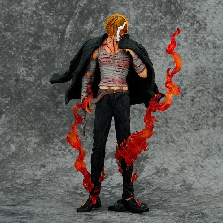 One Piece Blood Sanji Figuur 28 cm - Anime Standbeeld van PVC en Vinyl - 3D Sanji Beeldje 11 Inch - Manga Verzamelbeeld Collectible Figure - Gedetailleerd Anime Figuur als Decoratie voor Bureau Vitrinekast Woonkamer of Kantoor