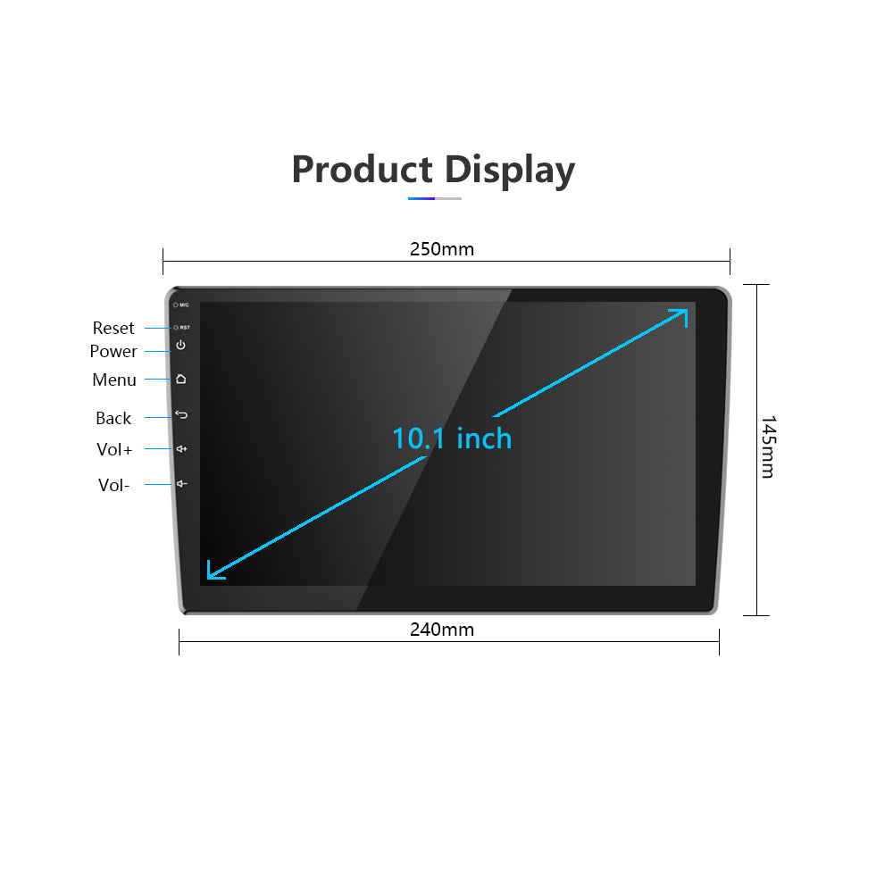 Universele Auto Multimedia Speler-Android-11-Geheugen-2GB-ROM-32GB-Touch-Scherm-Radio-Universal-Kaart-APK-Zwart