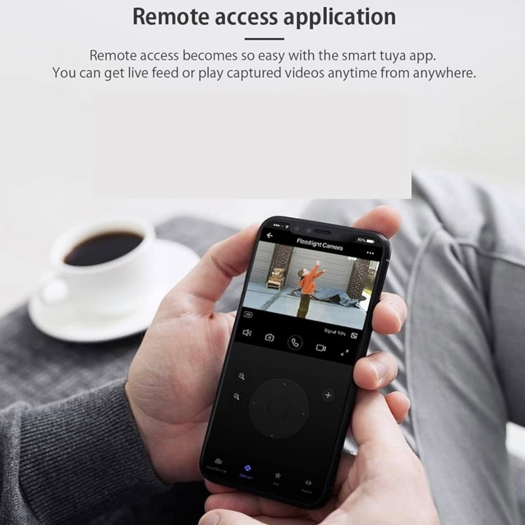 Uitgebreide Outdoor 5MP PTZ WiFi Bewakingscamera - IP66 Waterdicht - Compatibel Met App - Met Tweerichtingsaudio - Menselijke Detectie & Schijnwerper - Wit