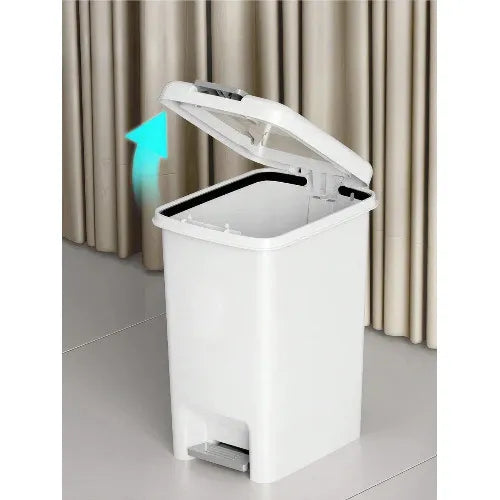 Compacte Plastic Pedaalemmer 5L – Hygiënische Voetbediening – Afvalbak voor Badkamer, Slaapkamer, Kantoor of Studentenhuis – Duurzame Kunststof Prullenbak met Deksel, 30×19,5×27 cm, Lichtgewicht & Eenvoudig Schoon te Maken