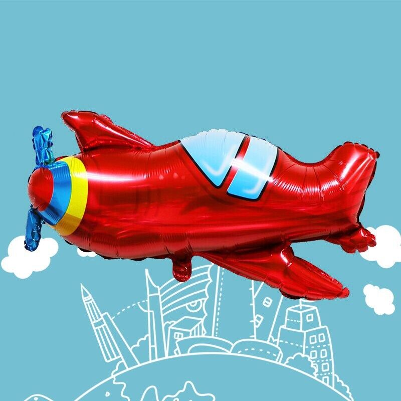 4 Stuks - Grote Rode Vliegtuig Ballon voor Kinderen - Opblaasbare Vliegtuigvormige Ballon - Ideaal voor Verjaardagsfeestjes en Luchtvaartthema's - Heldere Rode Kleur - Duurzaam Materiaal - Hoogwaardige Folie Ballon - Perfect voor Jongens en Meisjes