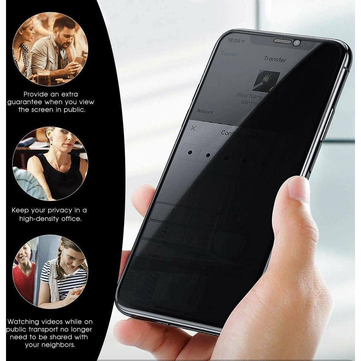 2-Pack - Iphone 12 Pro max Privacy Glas / Screenprotector voor iPhone 12 Pro Max (6.7 inch) - Val- en Krasbestendig - Volledige Dekking - 2.5D - Anti-Observatie - HD Lichttransmissie - Inclusief Installatietool