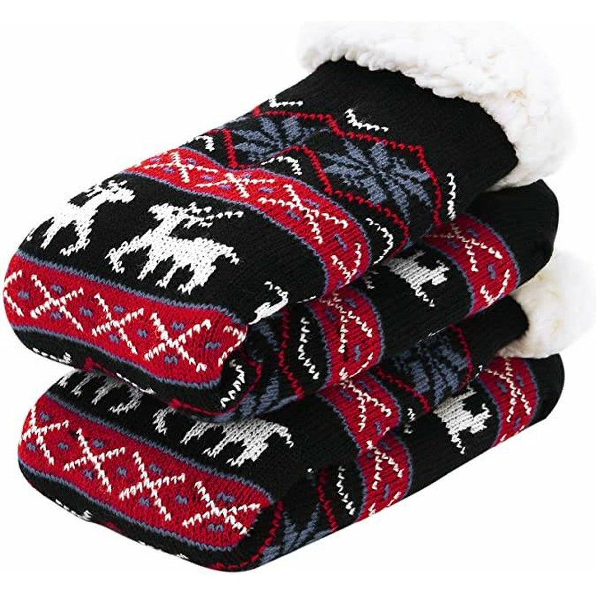 Warme Antislip Pantoffelsokken – kinder Wintersokken Met Sherpa Fleece Voering – Zachte Pluizige Huissokken Voor Binnen – One Size (12-15 cm) – Comfortabele Fuzzy Sokken Voor Koude Dagen – Gripzool Voor Extra Veiligheid