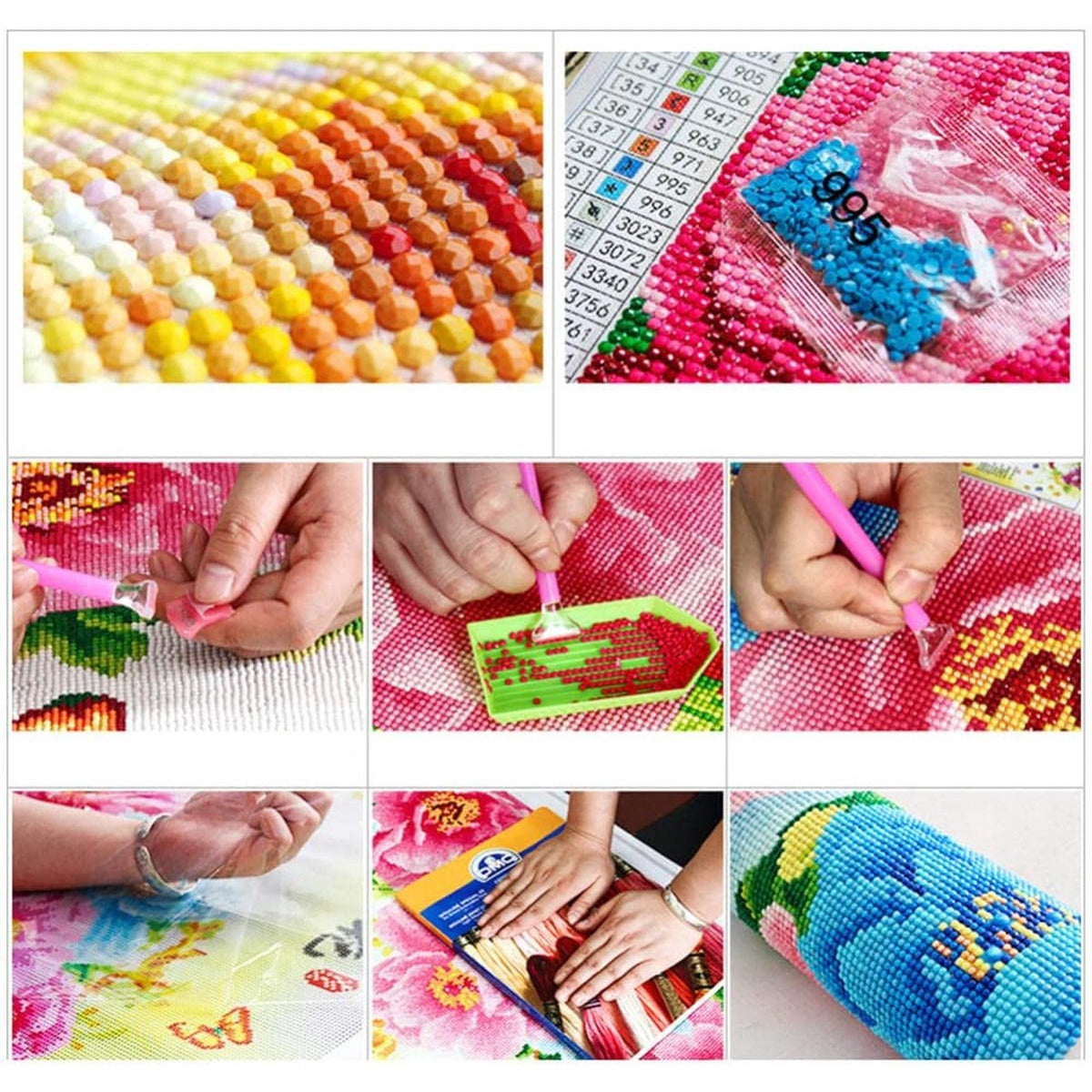 DIY - 5D Diamantschilderij Kit - Kat & Bloem - 30x30cm - Inclusief Gereedschap En Diamanten - Ronde Diamant Painting Kunstwerk - HD Canvas - Perfect voor Thuisdecoratie