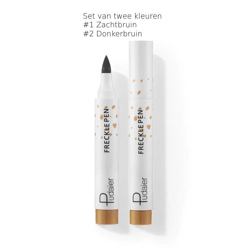 Duurzame-Sproetjespen Set van twee kleuren #1 Zachtbruin #2 Donkerbruin of een kleur -Natuurlijke Uitstraling-Waterproof en Langhoudend-5 ml- Veilig en Gezond