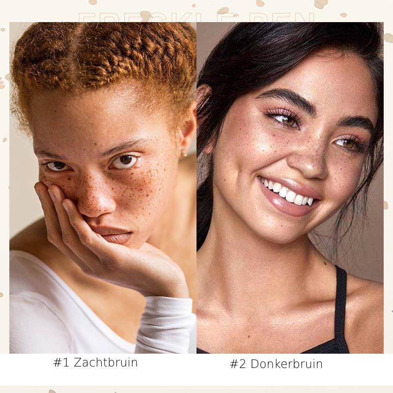 Duurzame-Sproetjespen Set van twee kleuren #1 Zachtbruin #2 Donkerbruin of een kleur -Natuurlijke Uitstraling-Waterproof en Langhoudend-5 ml- Veilig en Gezond