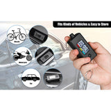 CZC AUTO Digitale Bandenspanningsmeter & Profieldieptemeter 2-in-1 – LCD Verlicht Display tot 100 PSI &amp; 15mm – Nauwkeurige Meting in 4 Drukeenheden – Auto, Motor, Fiets & Truck – Inclusief Sleutelhanger – Zwart
