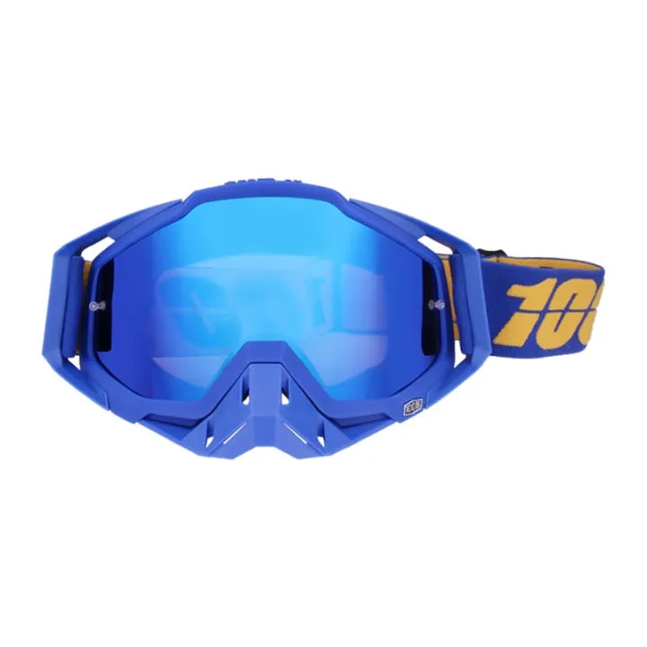 Motocross Brillen - Downhill Goggles - MX Gafas - Cross Country Goggle - Motorcross Bril - Dirt Bike Brillen - Blauw Reflecterende Lenzen - Blauw