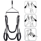 360° Draaibare LoveSwing – Luxe Hangschommel met Fluwelen Voering - Seksschommel  - Love Schommel Stalen Steun & Verstelbare Riemen – Tot 270 kg Draagvermogen – Derde Generatie Indoor Erotische Schommel voor Koppels