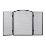 Haard Vonkenscherm Staal - Open Haard Scherm - Haardscherm Met Gaas - 3 Delig Opvouwbaar Haardscherm - Vrijstaand Kachelscherm - Metalen Vonkenscherm Voor Open Haard Of Kachel - Fijn Metaalgaas - Zwart Gepoedercoat Staal - Opklapbaar Frame