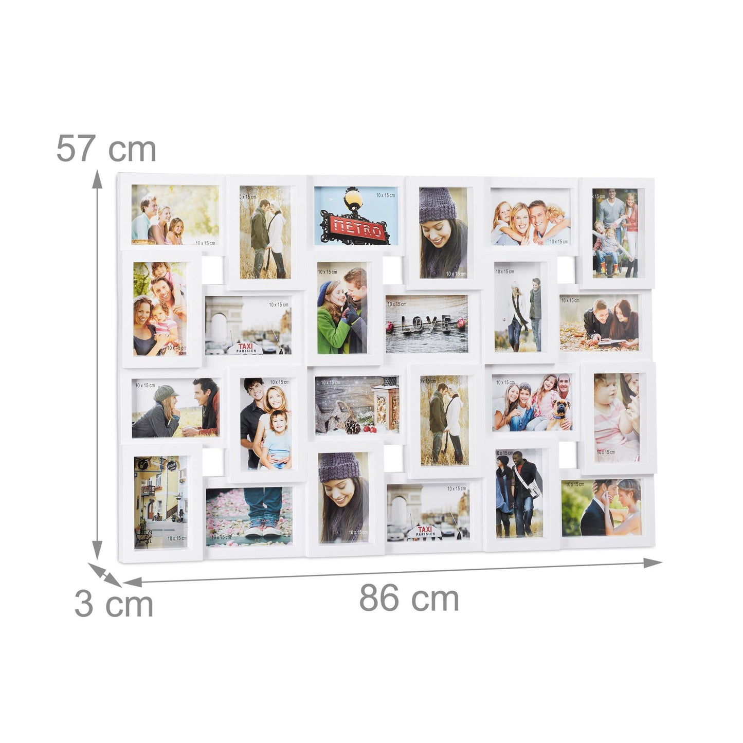 Fotocollage Lijst Voor 10x15 cm Foto's - Multi Fotolijst Collage - Fotolijst Meerdere Foto's - Collage Fotoframe - Wand Fotolijst Set - Kunststof Fotolijst Collage - Fotolijst Voor Familie Foto's - Horizontaal Of Verticaal Ophangen