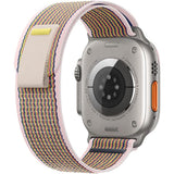 Verstelbare Trail Loop Smartwatch Band - 42mm / 44mm / 45mm / 49mm - Geschikt Voor Apple Watch - Sport Horloge Band - Zacht Nylon Sportvlechtwerk - Compatibel met iWatch Series 8/7/6/5/4/3/2/SE - Dames en Heren - Regenboog Roze