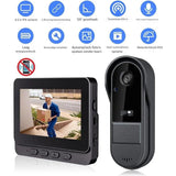 Draadloze Videodeurbel + Monitor – Slimme WiFi Deurbel met 4,3 Inch 1080P Monitor – 170° Groothoek 8MP Fisheye-Lens – Nachtzicht – Tweerichtingsgesprek – Batterijgevoed – IP66 Waterdicht – Opslag tot 256GB