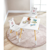 3 Stuks - Kindertafel Met 2 Stoelen - Kinder Speeltafel Set - Tafel en Stoelen Voor Kinderen - Perfect Voor Spelen, Verven en Knutselen - Ideaal Voor Kinderen van 3 tot 6 Jaar - Afmetingen Tafel 59 x 50 x 48 cm - Stoelen 28 x 28 x 49 cm