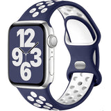 Vervangende Siliconen Sportband - Geschikt Voor Apple Watch - 42mm, 44mm, 45mm - Siliconen Fitness Bandje - Ademend - Comfortabel - Waterdicht - Geschikt voor Apple Watch Series 8, 7, 6, 5, 4, 3, 2, 1, SE
