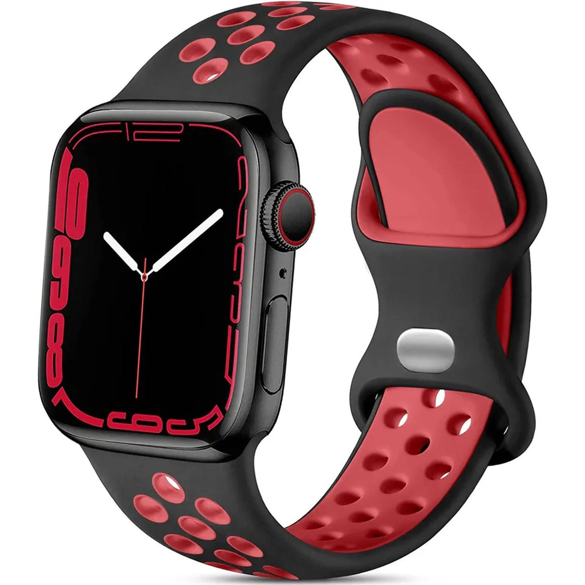 Vervangende Siliconen Sportband - Geschikt Voor Apple Watch - 42mm, 44mm, 45mm - Siliconen Fitness Bandje - Ademend - Comfortabel - Waterdicht - Geschikt voor Apple Watch Series 8, 7, 6, 5, 4, 3, 2, 1, SE