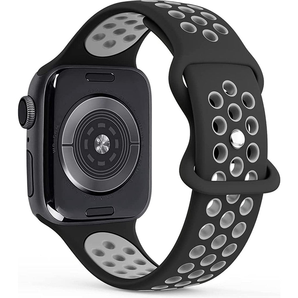 Vervangende Siliconen Sportband - Geschikt Voor Apple Watch - 38mm, 40mm, 41mm - Siliconen Fitness Bandje - Ademend - Comfortabel - Waterdicht - Geschikt voor Apple Watch Series 8, 7, 6, 5, 4, 3, 2, 1, SE