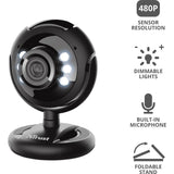 Trust Spotlight Pro – Webcam – 640 x 480 Resolutie – Ingebouwde Microfoon – 6 Dimbare LED Lampjes – USB Aansluiting – 170 cm Kabel – Zwart