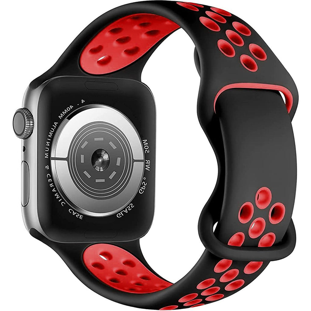 Vervangende Siliconen Sportband - Geschikt Voor Apple Watch - 42mm, 44mm, 45mm - Siliconen Fitness Bandje - Ademend - Comfortabel - Waterdicht - Geschikt voor Apple Watch Series 8, 7, 6, 5, 4, 3, 2, 1, SE