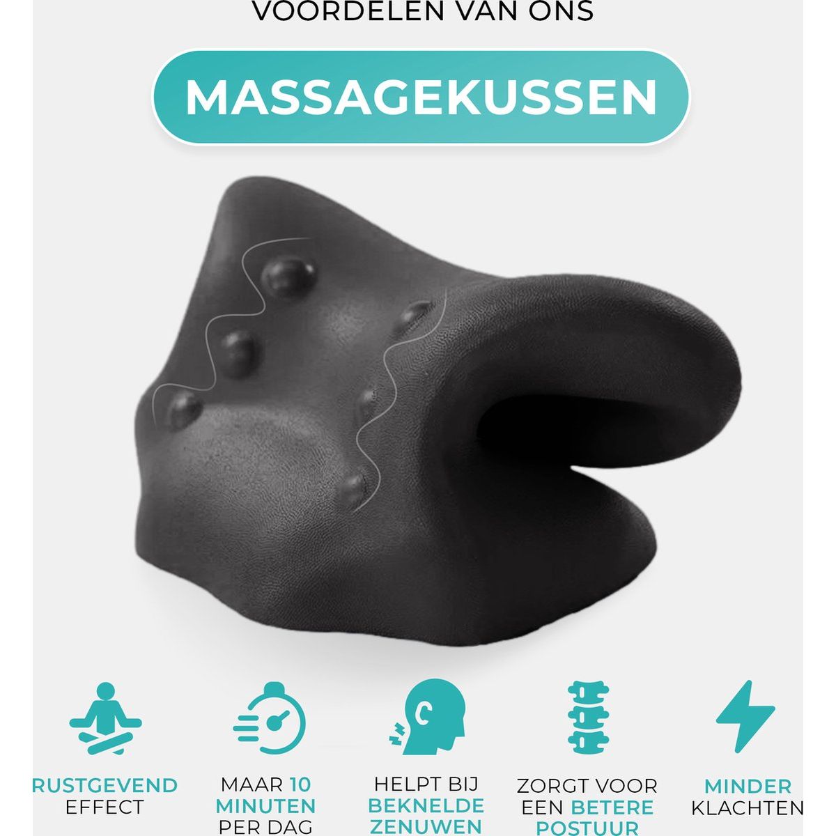 Ergonomisch Nekstretcher - Nekkussen tegen nekpijn - Massagekussen - Hoofdkussen voor ontspanning - Nekmassage apparaat - Kussen tegen nekklachten - Orthopedisch nekkussen