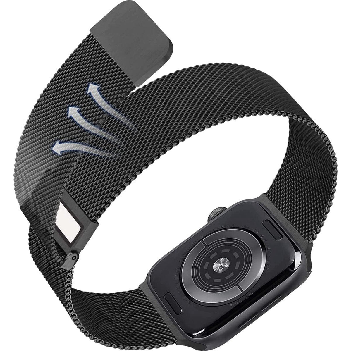 RVS | Milanese Vervangende Smartwatch Band | Stalen Magnetische Horlogeband | Stalen Bandvervanging van Roestvrij staal | Horlogeband Accessoires | Geschikt Voor Apple Watch | 42mm / 44mm / 45mm | Zwart