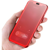 iPhone X / XS hoesje wallet 2 in 1 - Flip case -Visible and Touchable Glass Case - Rood