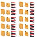 XT30 Batterijconnectoren Set | 10 Paar Mannelijke en Vrouwelijke Connectoren | Incl. Krimpkousen | Voor RC Auto/Boot/LiPo-batterijen