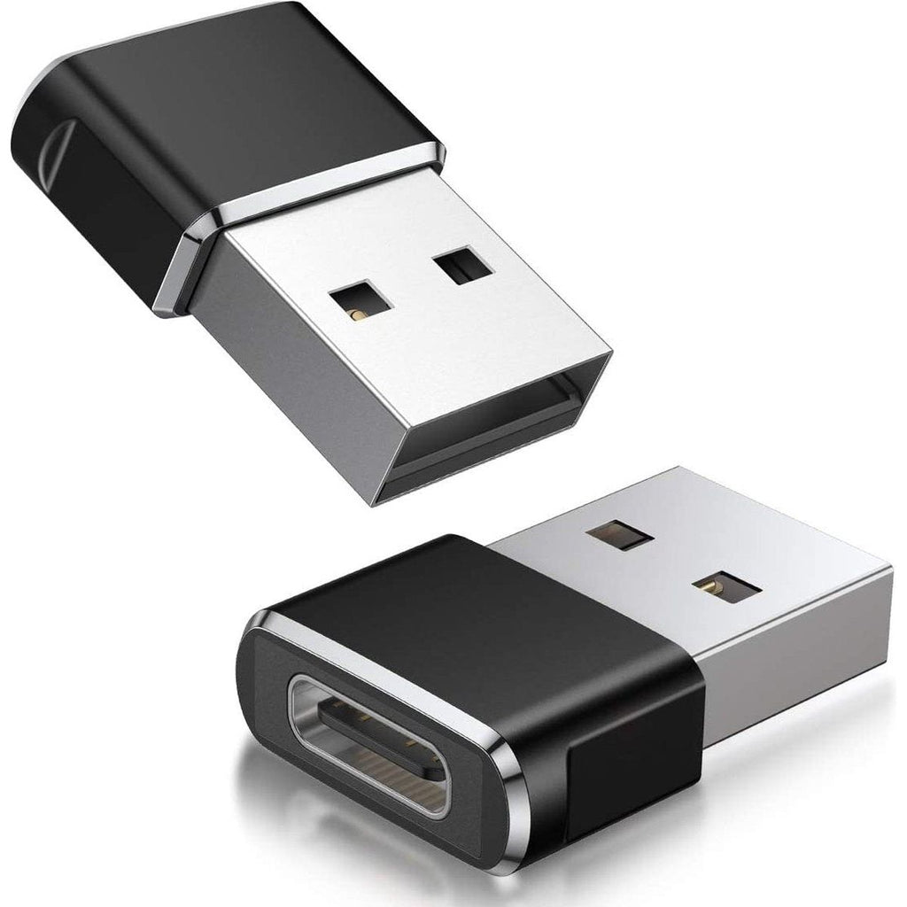 2 Stuks - USB-C Female naar USB Male Adapter - Type C naar USB A Kabel Converter - Geschikt voor Mobiel, Tablet, Computer, Etc. - Zwart