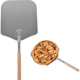 Professionele Pizzaschep Aluminium - 79x30,5 cm - Vierkante Pizzaspatel met Houten Handvat - Ideaal voor BBQ en Oven - Extra Lang - Perfect voor Pizza’s &amp; Brood