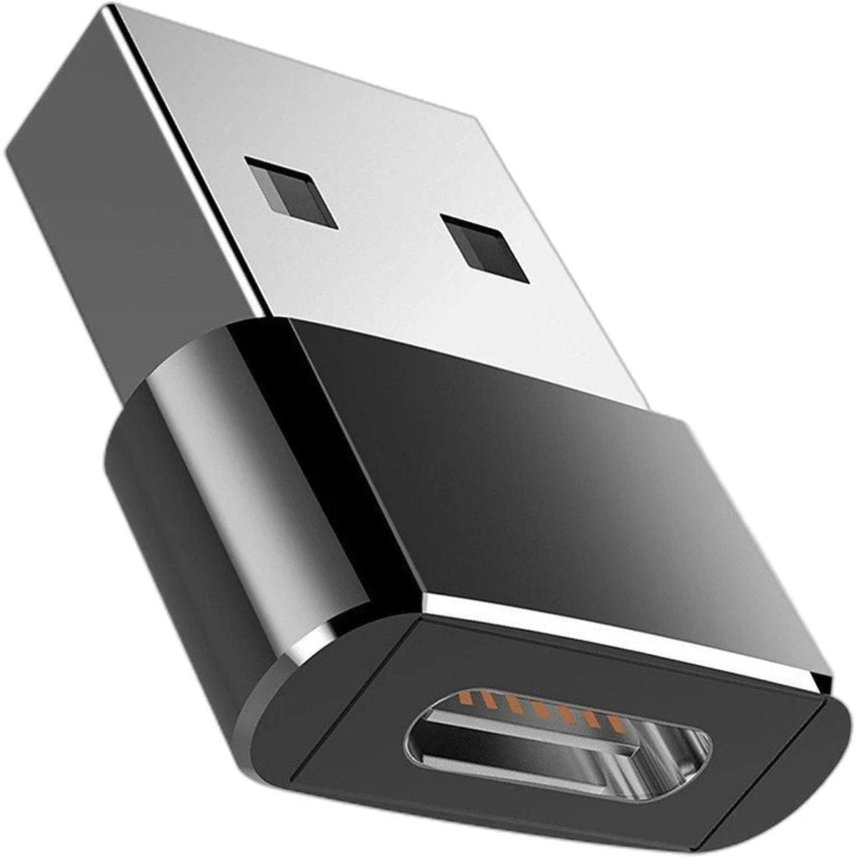 2 Stuks - USB-C Female naar USB Male Adapter - Type C naar USB A Kabel Converter - Geschikt voor Mobiel, Tablet, Computer, Etc. - Zwart